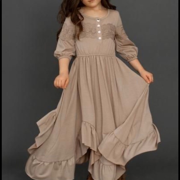 Joyfolie girls Elvia dress size 8 in color Greige - Picture 2 of 3